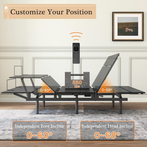 Adjustable Bed Frame -Wireless Remote -Memory Function -Adjustable Bed Base -Head and Foot Lift Incline -Zero Gravity -Quiet Motorfor Lying Down, Reading, Watching TV,Fatigue,Backache[FULL]
